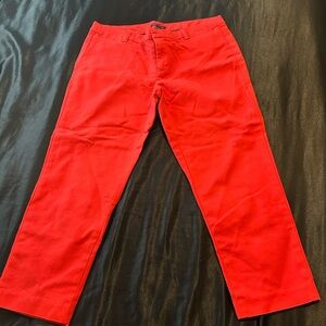 Red Straight-Leg Pants